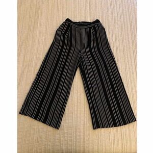 Striped Black and White Women's Ankle Pants